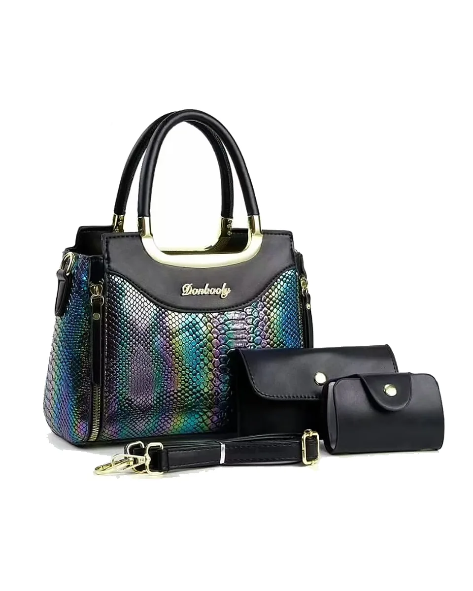Snake Print 3-Piece Handbag Set 1